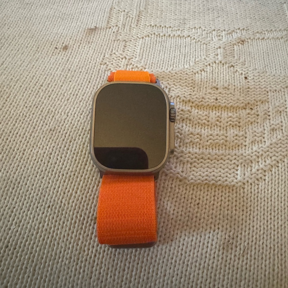 Apple Watch Ultra from last series. 49 mm titanium and ceramic case. Never worn